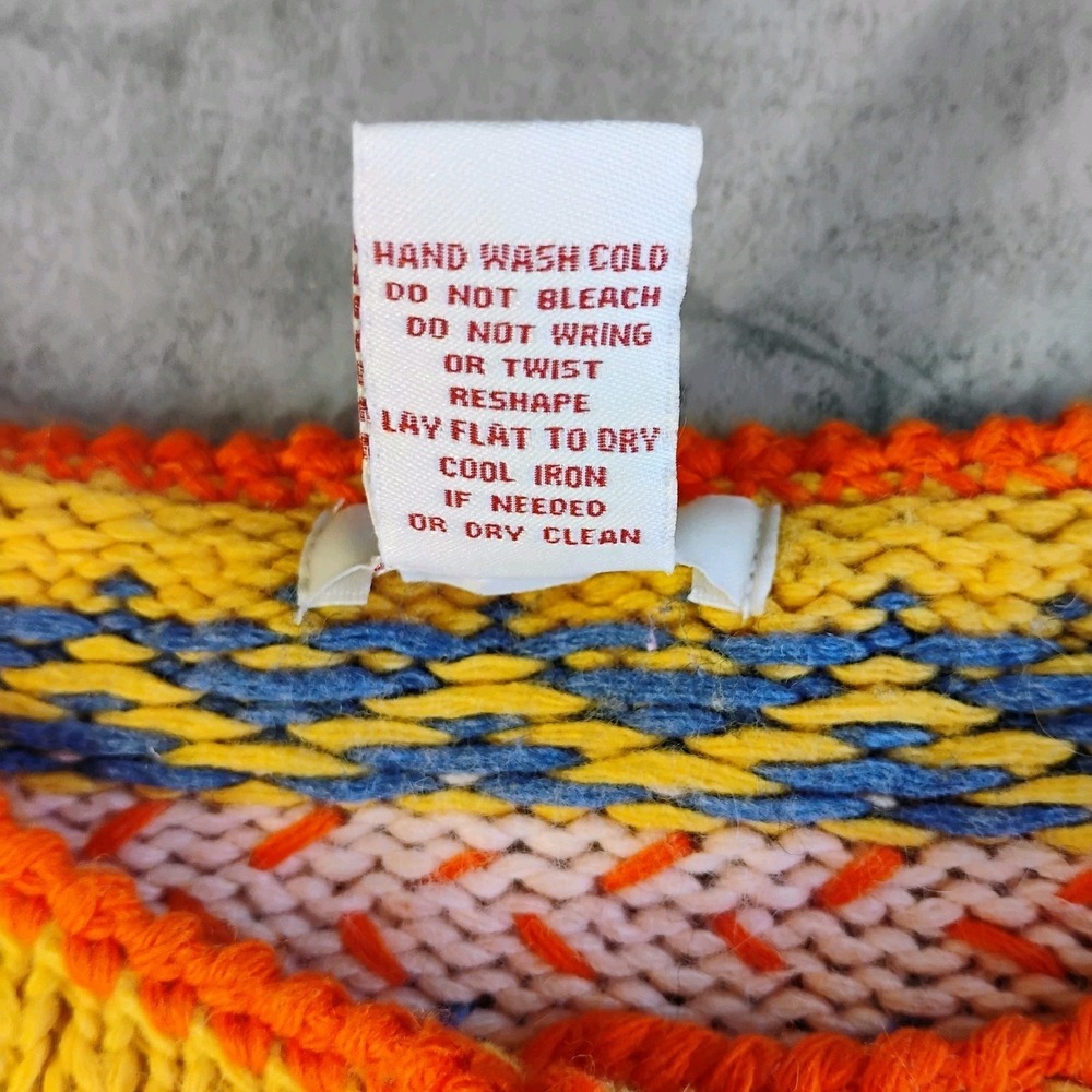 Sundance Cardigan Sweater Womens M Wool Cashmere Blend Yellow Fair Isle Nordic - Picture 7 of 9